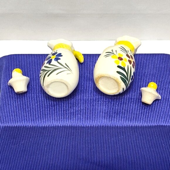 Oil & Vinegar Cruet Set Hand-Painted Ceramic Condiment Set Floral Japan Vintage - Picture 6 of 7